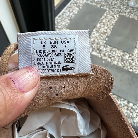 Lacoste L12.12 unlined leather tan sneaker -38 - Picture 13 of 13